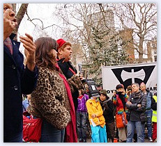 Kirsten Hearn Speaking at a March
